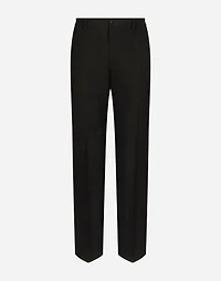 Straight-leg wool pants
