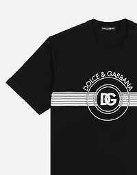 Cotton interlock T-shirt with DG logo print