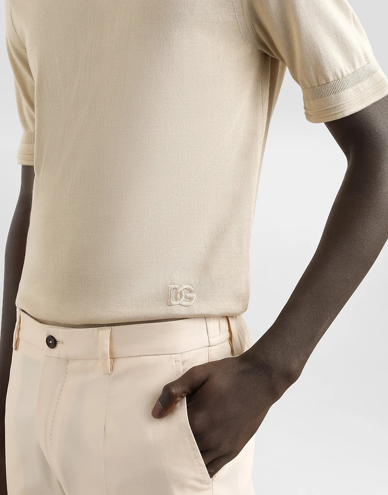 Silk crewneck pullover