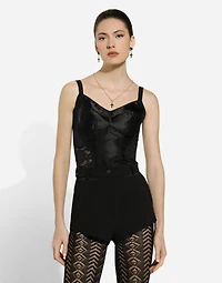 Corset lace and satin top