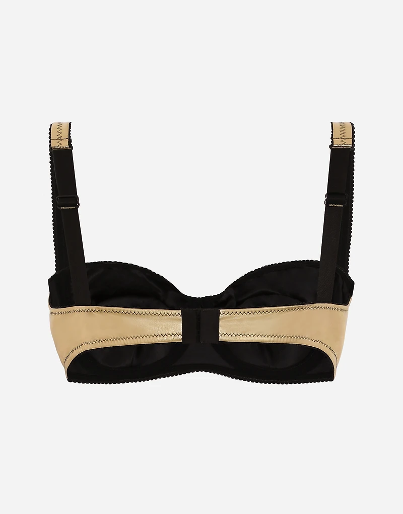 Foiled jersey balconette bra