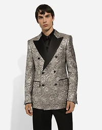 Sicilia double-breasted lamé jacquard tuxedo jacket