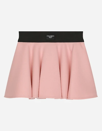 Circle miniskirt with logo tag