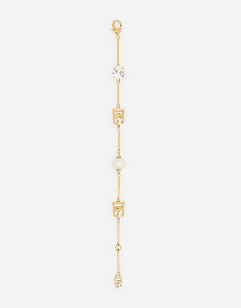 Bracelet with DG logo, rhinestones and beads