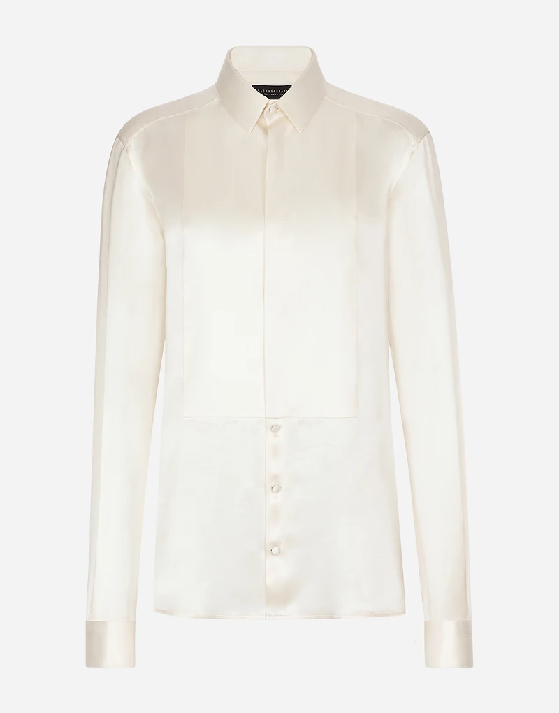 Silk shirt with front