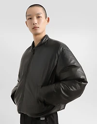 Padded sheepskin bomber jacket