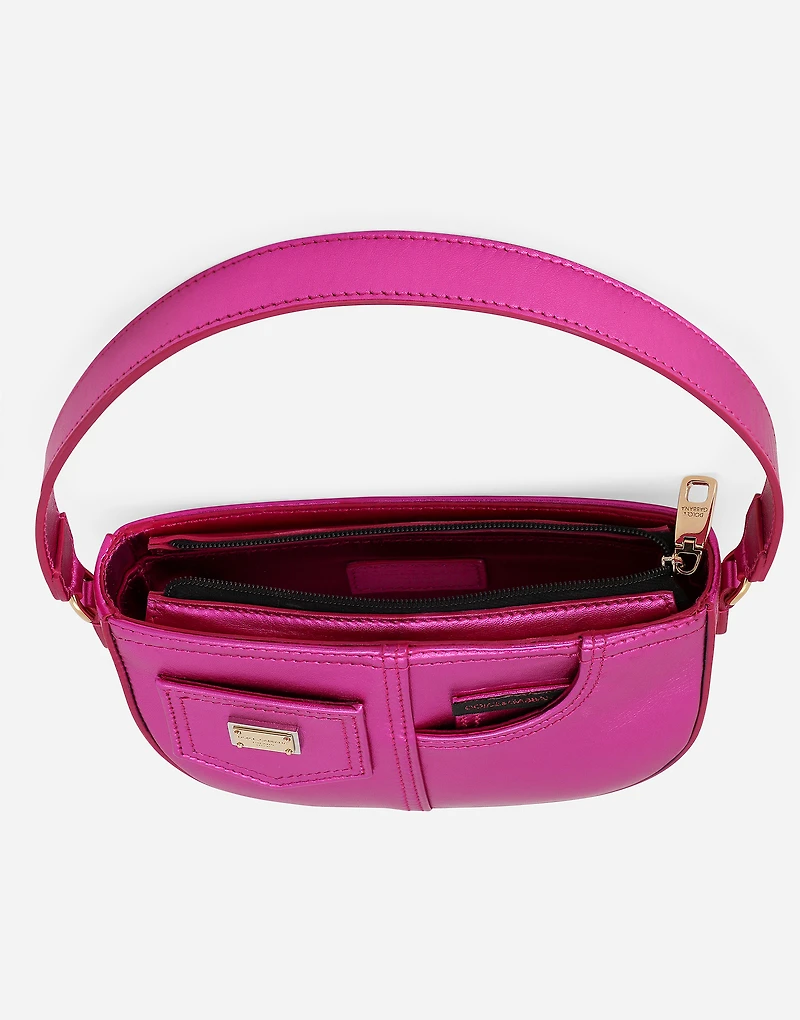 Foiled nappa leather shoulder bag
