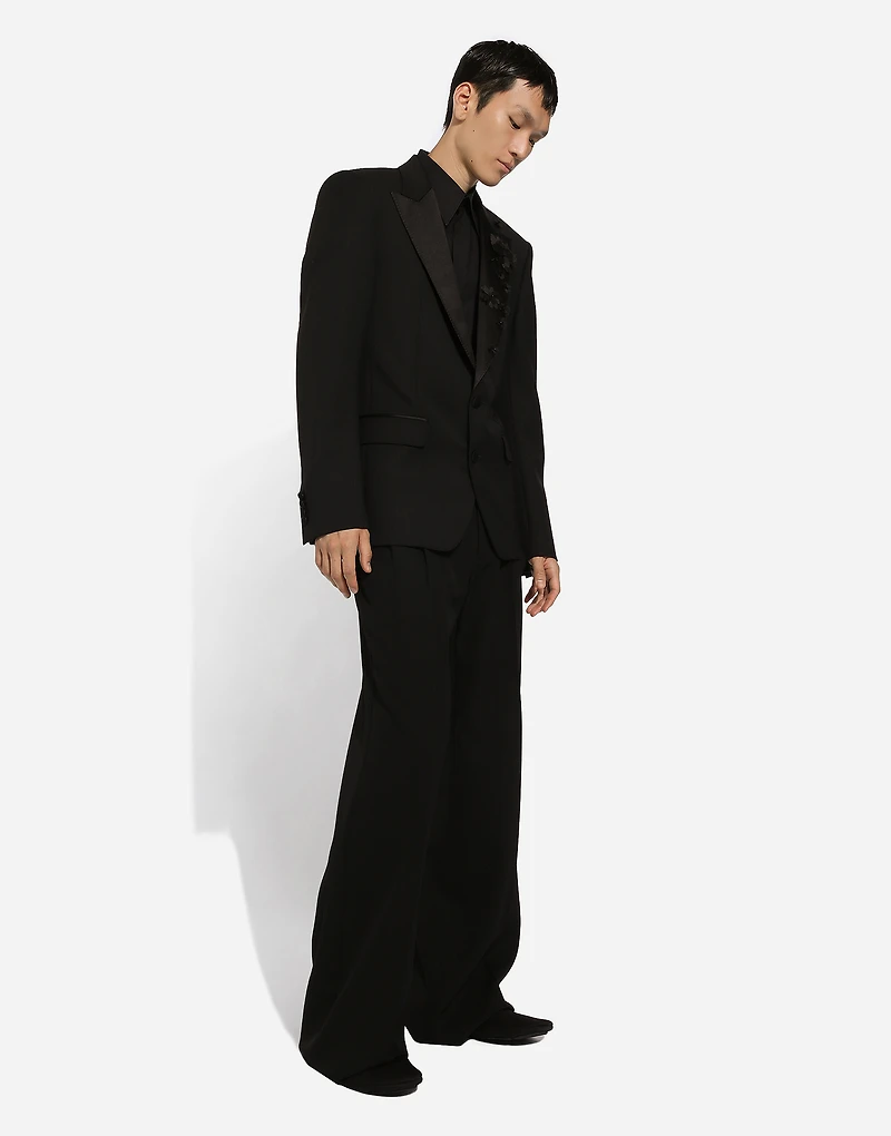 Embroidered single-breasted Sicilia-fit jacket