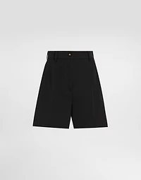 Woolen palazzo-style jogging pants