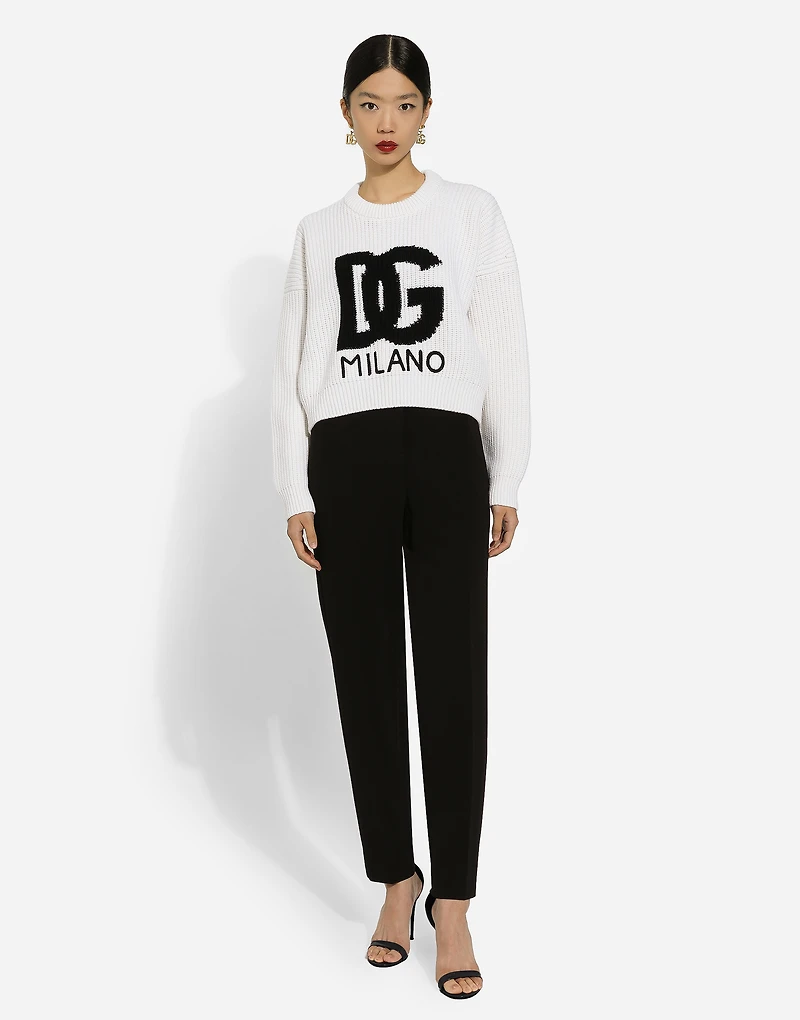 Ribbed wool sweater with DG logo