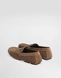 DG driver perforated split calfskin slipper