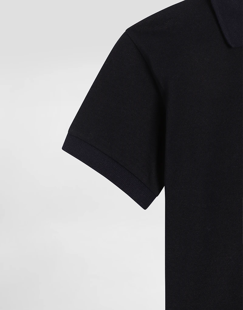Piqué polo shirt with logo plaque