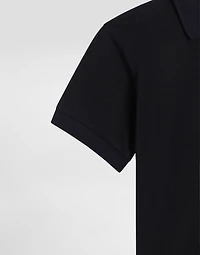 Piqué polo shirt with logo plaque
