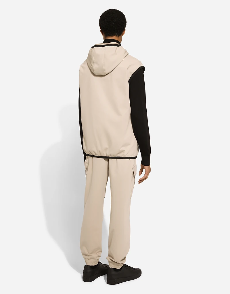 Jersey vest with hood