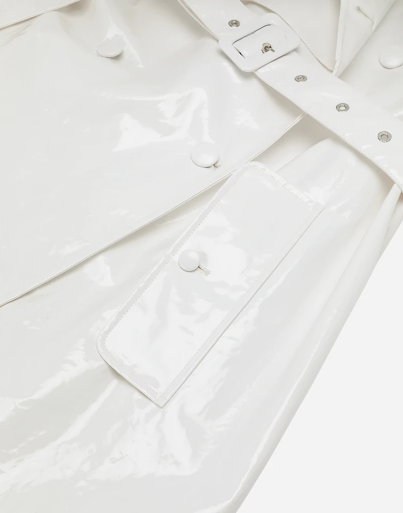 Coated cotton trench coat