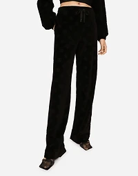 Flocked jersey pants with all-over DG logo