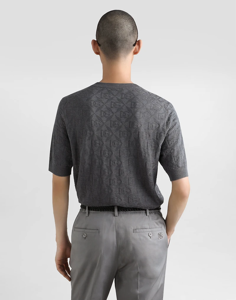 Silk crewneck pullover
