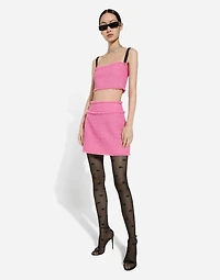 Raschel tweed miniskirt