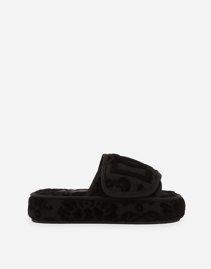 Terry Cotton Plateau Slippers
