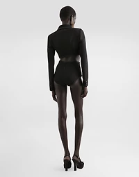 Short wool crepe jacket