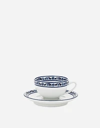 Set 2 Porcelain Espresso Cups with Saucers