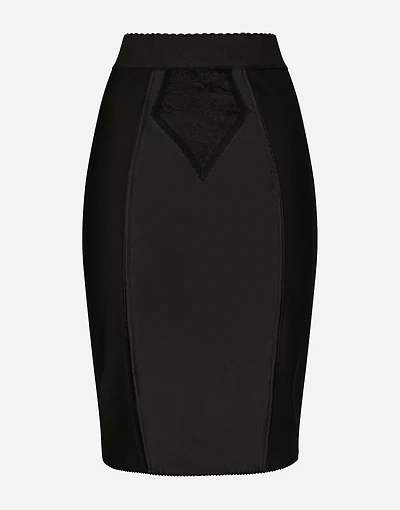 Midi skirt powernet and satin
