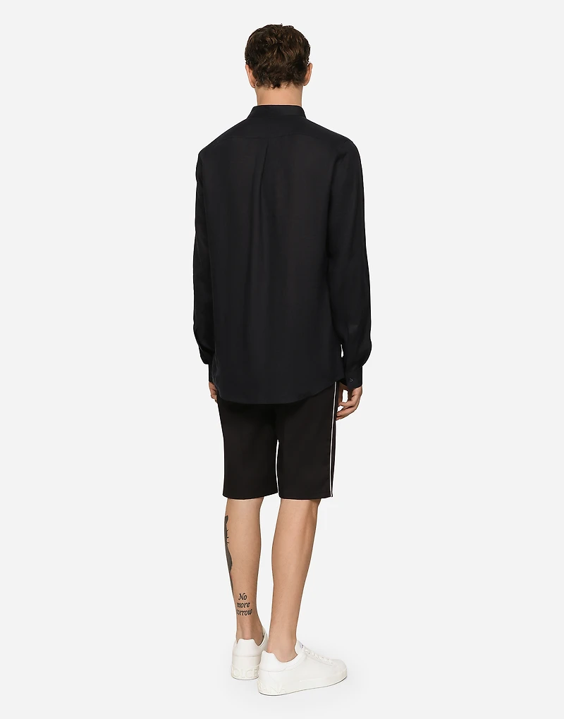 Linen Martini-fit shirt with DG hardware