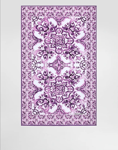Majolica-print terry beach towel
