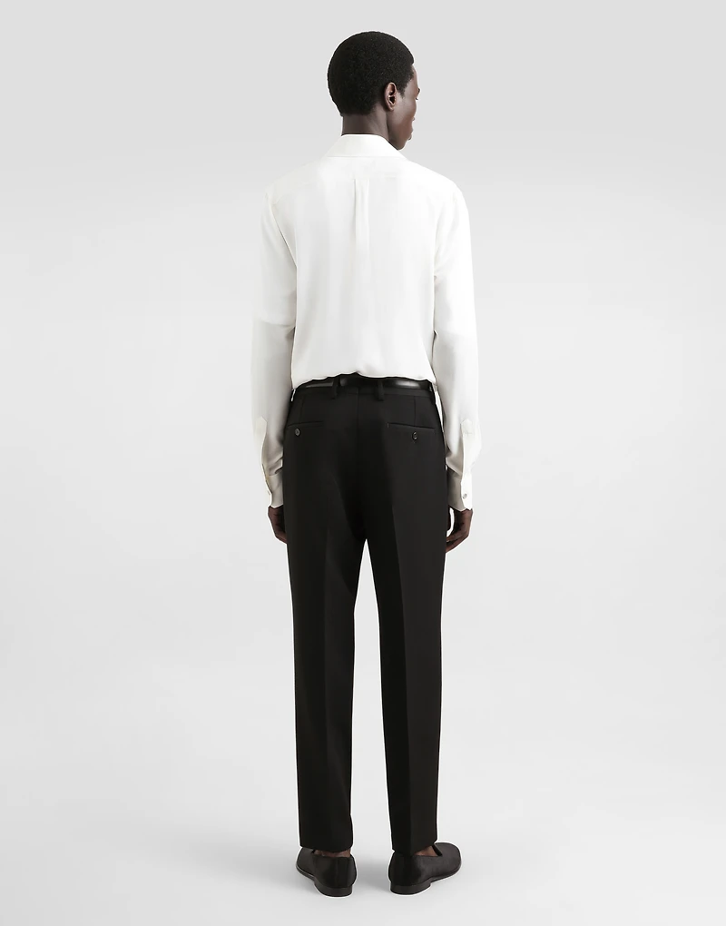 Wool pants with double darts