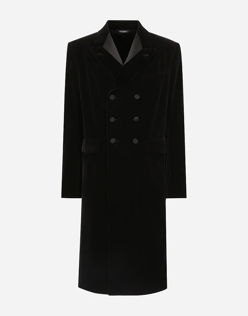 Velvet coat with satin details