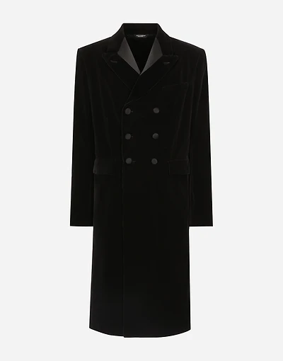 Velvet coat with satin details