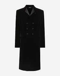Velvet coat with satin details