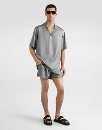 Silk jacquard polo shirt with DG logo