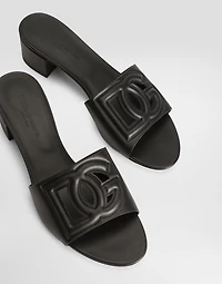 Calfskin sliders with DG logo