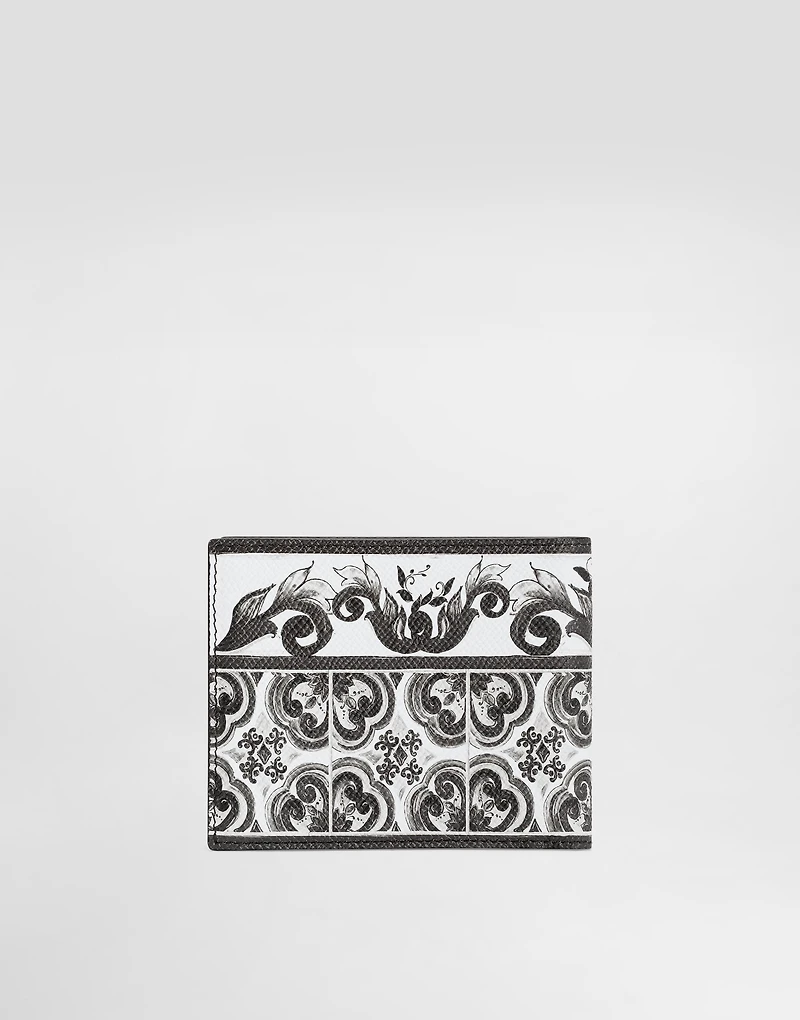 Majolica-print calfskin wallet