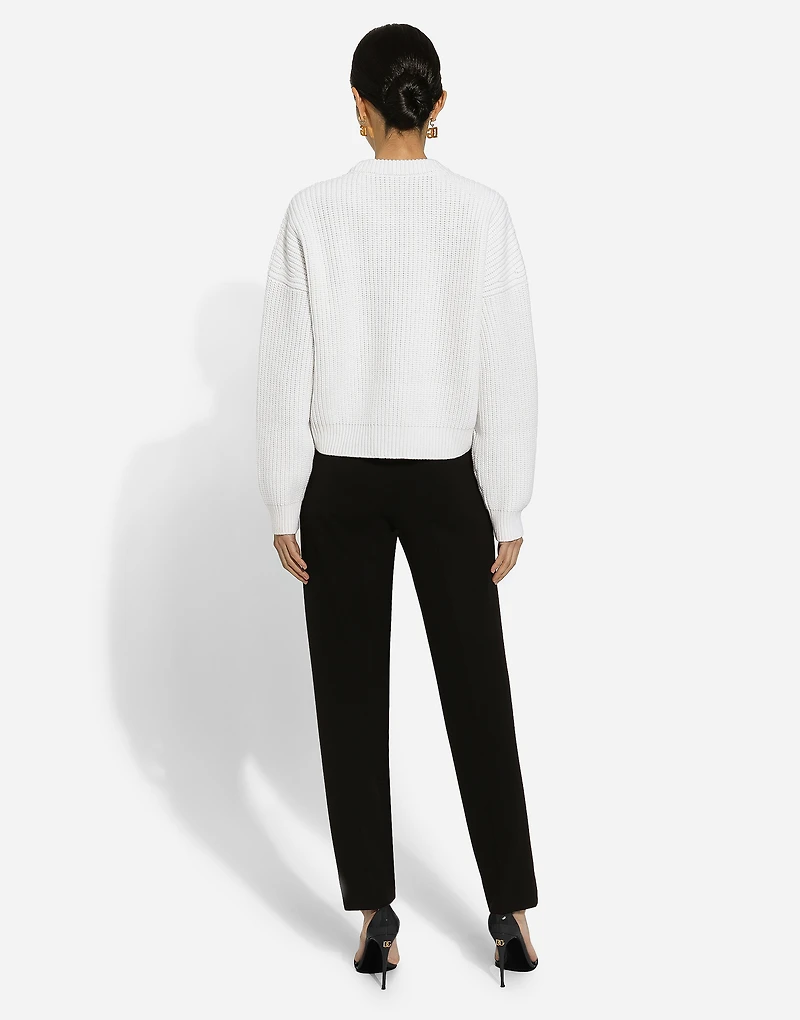 Ribbed wool sweater with DG logo