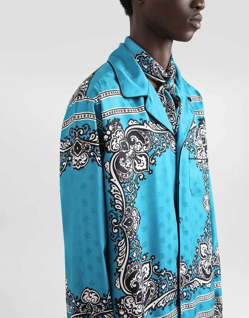Silk shirt with bandanna print