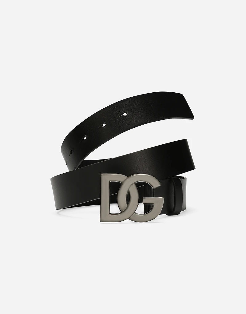 Leather belt with DG logo