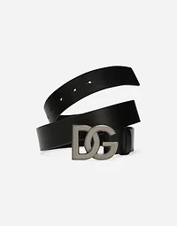 Leather belt with DG logo