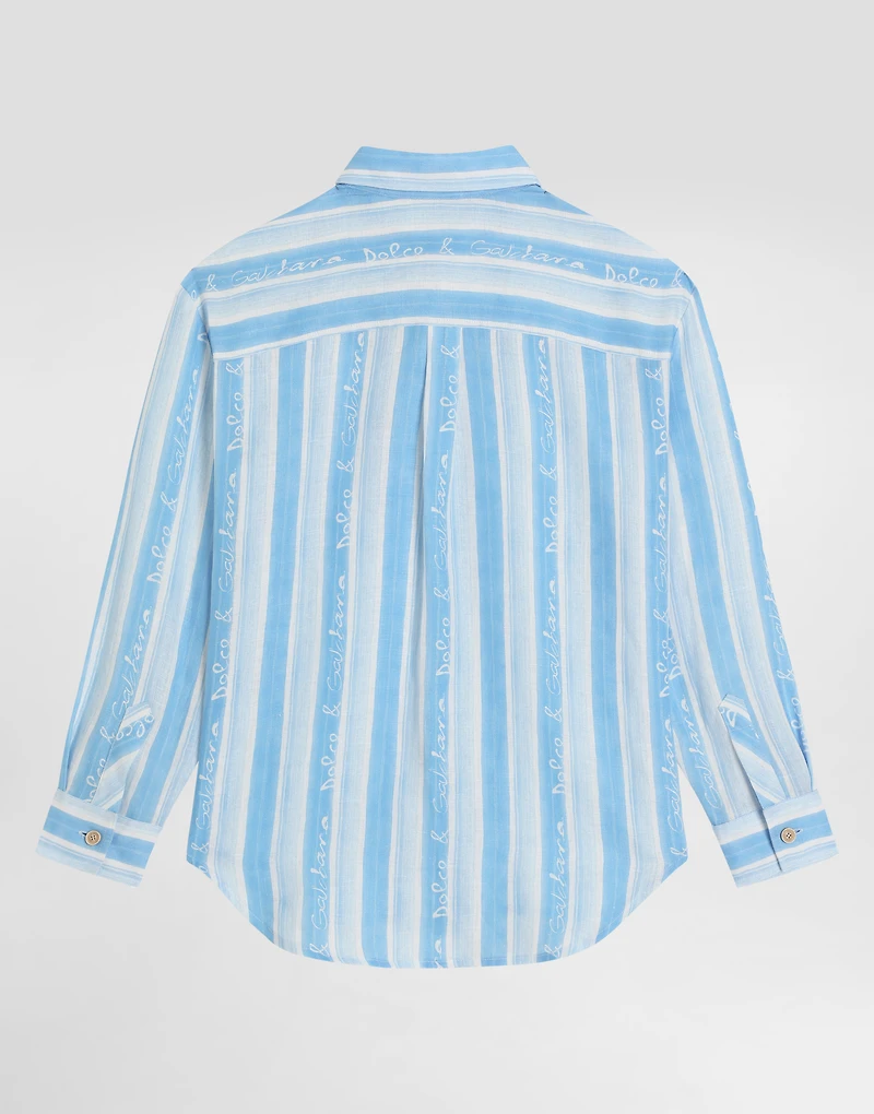 Fabric shirt with striped print
