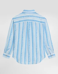 Fabric shirt with striped print