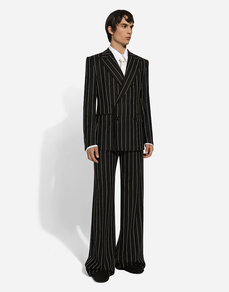 Double-breasted pinstripe Sicilia-fit jacket