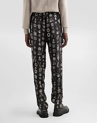 Jewel-print twill trousers