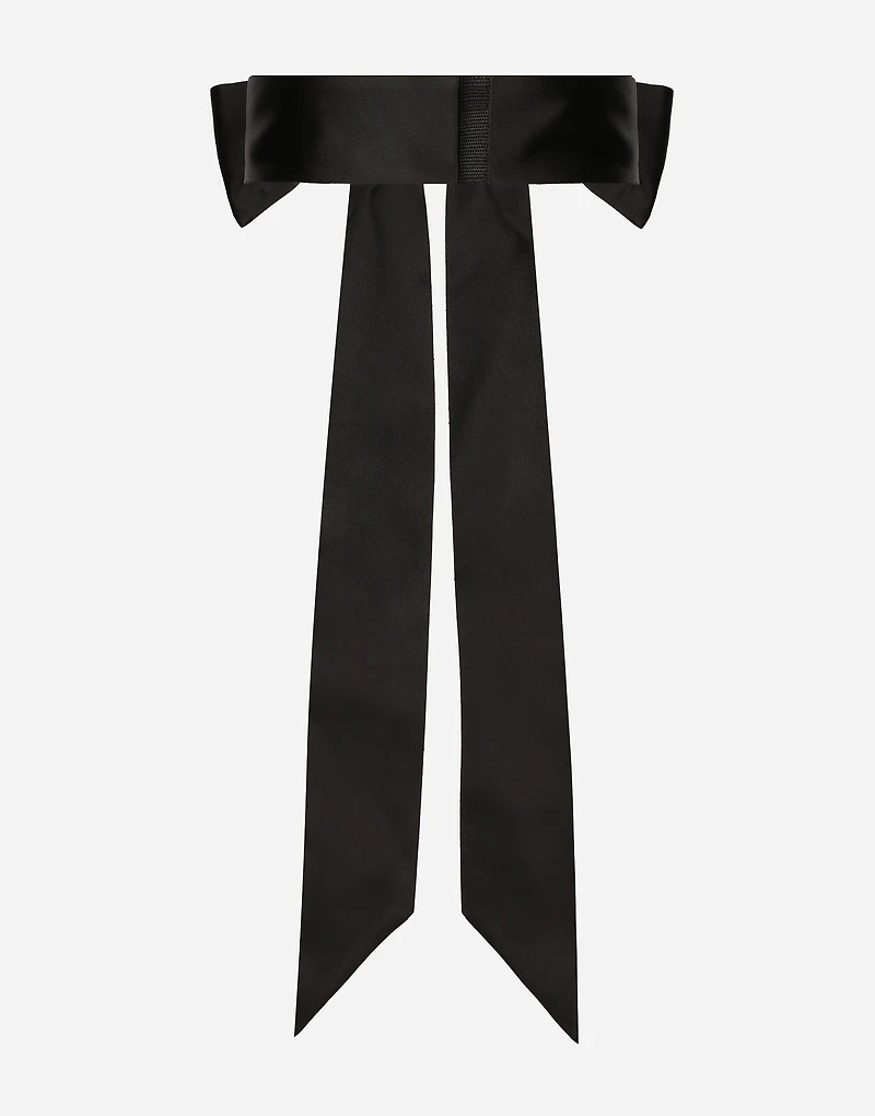 Silk satin tie belt