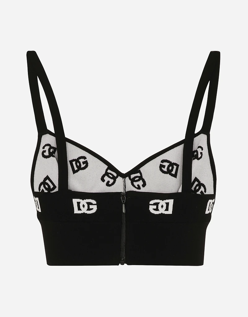 Viscose bralette top with jacquard DG logo