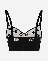 Viscose bralette top with jacquard DG logo