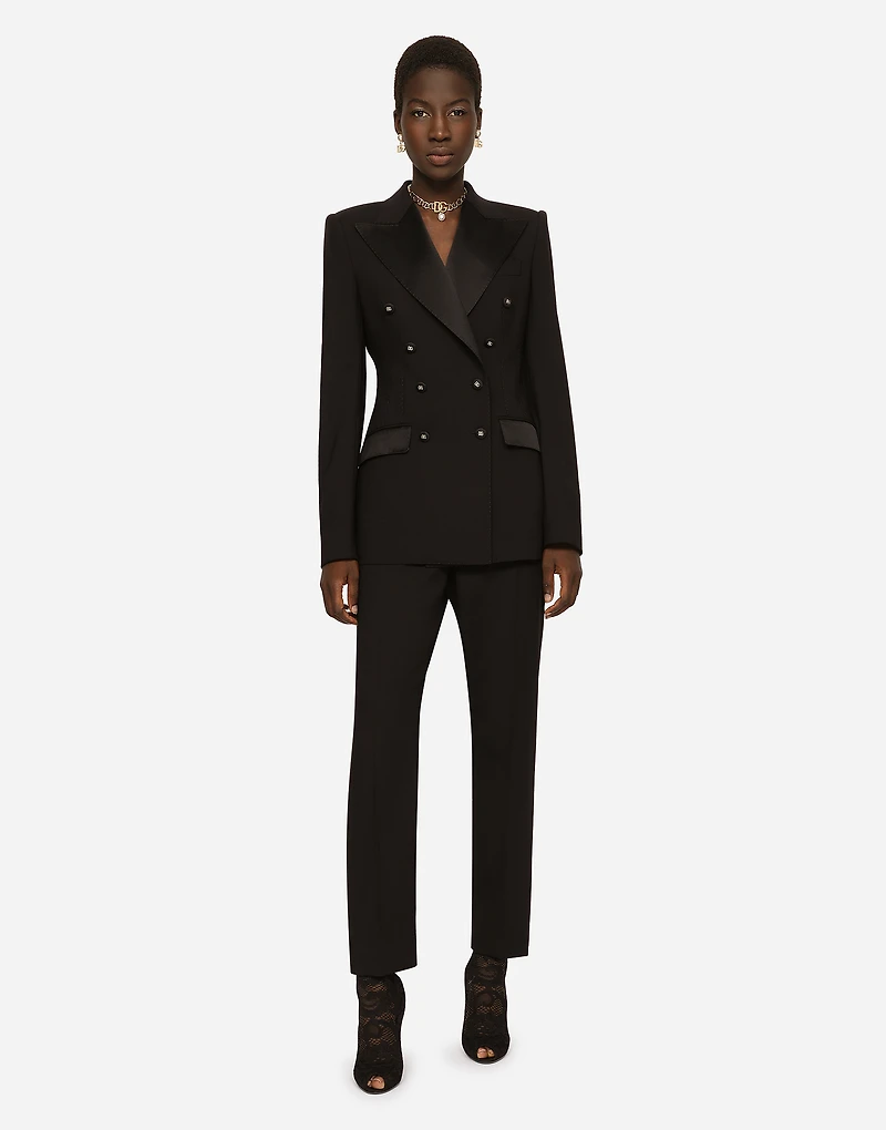 Satin and duchesse tuxedo jacket