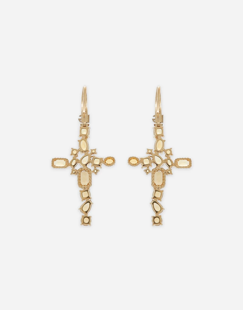 Rainbow Monochrome Earrings
 18-carat yellow gold and citrine quartz