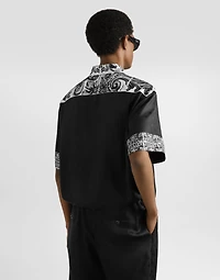 Majolica-print hawaii silk jacquard shirt