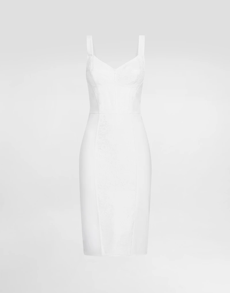 Sheath dress elastic fabric and lace